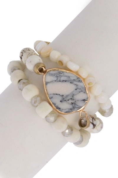 Shop Saachi Stackable Bracelet Set In White
