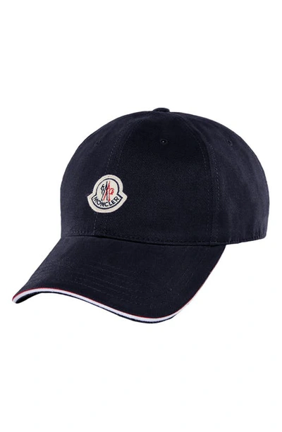 Shop Moncler Berretto Logo Baseball Cap In Navy