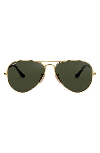 Shop Ray Ban Standard Original 58mm Aviator Sunglasses In Gold/ Dark Green