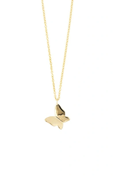 Shop Bony Levy Kids' 14k Gold Butterfly Pendant Necklace In Yellow Gold