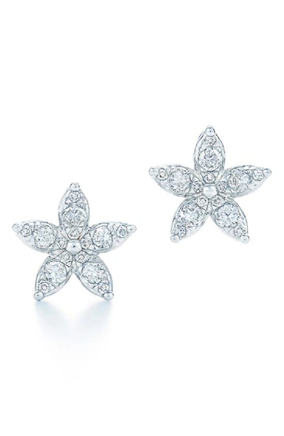 Shop Kwiat Sunburst Flower Diamond Stud Earrings In White Gold