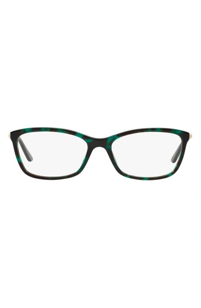Shop Versace 54mm Optical Glasses In Green Havana