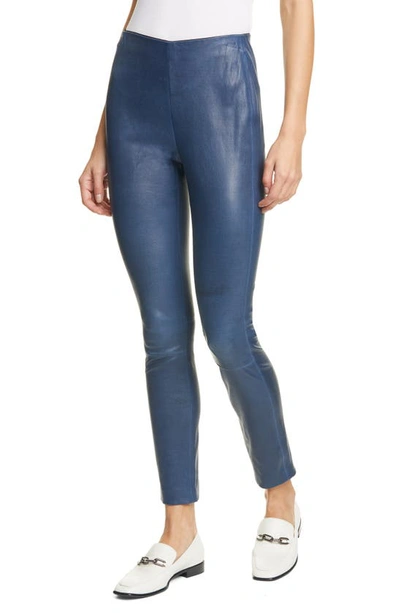 Shop Rag & Bone Simone Lambskin Leather Pants In Royal Blue