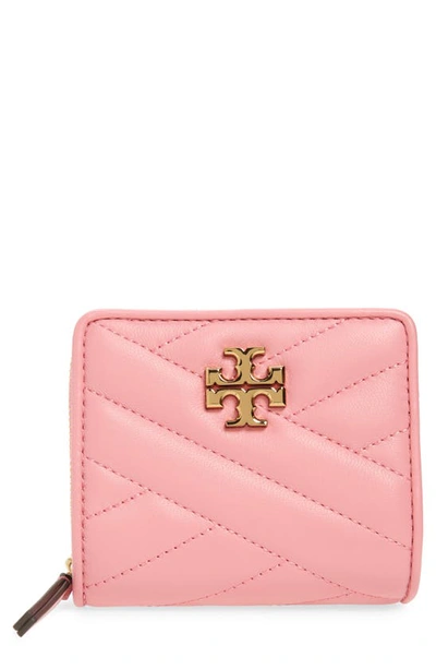 Shop Tory Burch Kira Chevron Quilted Bifold Wallet In Pink City