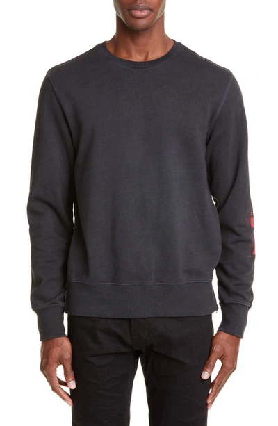 Shop Ksubi Opposite Of Opposite Graphic Crewneck Sweatshirt In Black