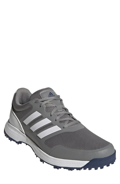 Shop Adidas Golf Tech Response Golf Shoe In Grey/ White/ Tech Indigo