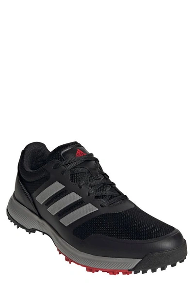Shop Adidas Golf Tech Response Golf Shoe In Black/ Silver/ Scarlet
