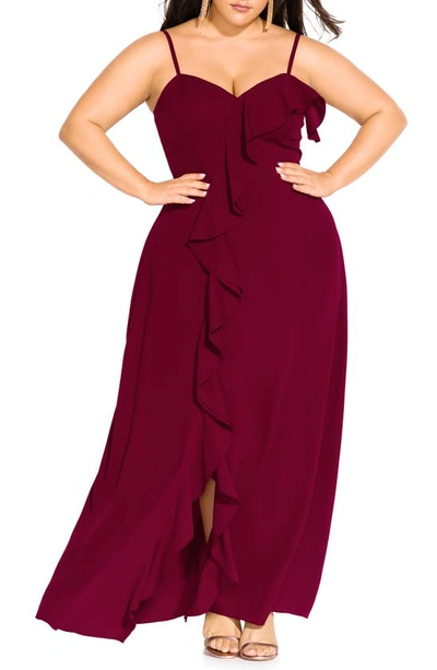 Shop City Chic Catalina Maxi Dress In Ruby