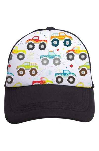 Shop Tiny Trucker Co. Kids' Monster Trucks Trucker Hat In Black/ White