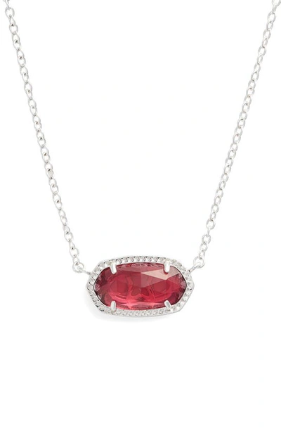 Shop Kendra Scott Elisa Birthstone Pendant Necklace In January/berry/silver