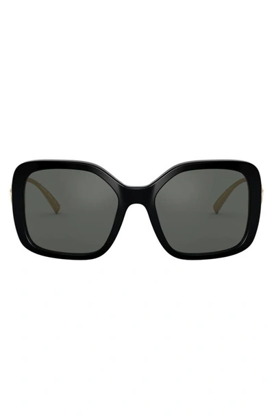 Shop Versace 53mm Square Sunglasses In Black/ Grey Solid