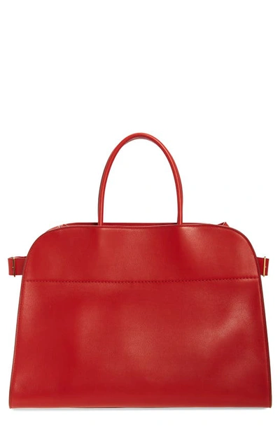 Shop The Row Margaux 17 Leather Bag In Ruby Red