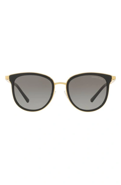 Shop Michael Kors 54mm Round Sunglasses In Black/ Black Gradient