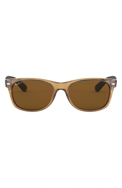 Shop Ray Ban New Wayfarer 55mm Rectangular Sunglasses In Honey