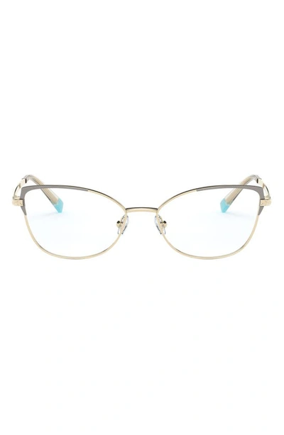 Shop Tiffany & Co 53mm Butterfly Optical Glasses In Pale Gold
