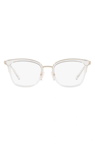 Shop Michael Kors 51mm Square Optical Glasses In Lite Gold
