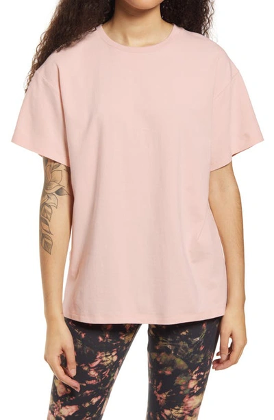 Shop Afrm Bacio Oversize Tunic T-shirt In Blush