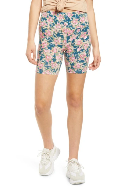 Shop Afrm Elin High Waist Bike Shorts In Blush Bouquet