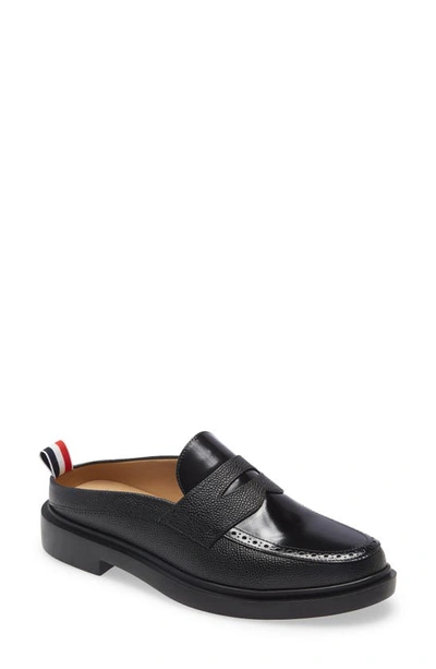 Shop Thom Browne Penny Loafer Mule In Black