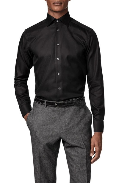 Shop Eton Contemporary Fit Solid Dress Shirt In Black