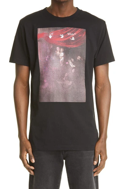 Shop Off-white Sprayed Caravaggio Graphic Tee In Black/ White