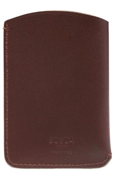 Shop Bosca Italo Envelope Leather Card Case In Dark Brown