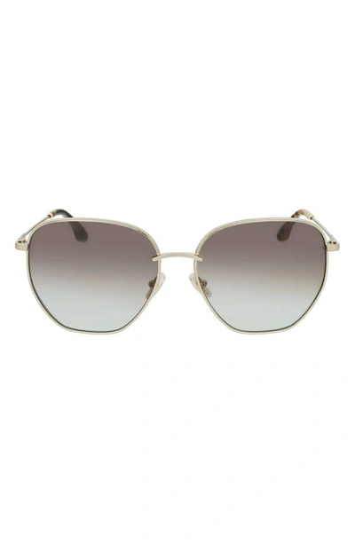 Shop Victoria Beckham 60mm Gradient Sunglasses In Gold/ Grey Brown Aqua