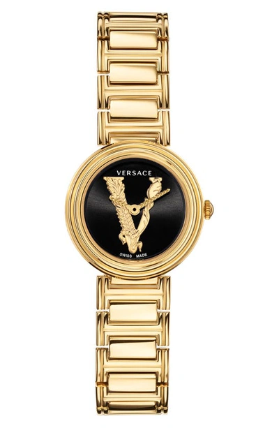 Shop Versace Virtus Mini Bracelet Watch, 28mm In Gold