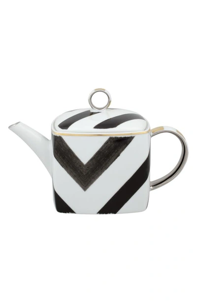 Shop Christian Lacroix Sol Y Sombra Teapot In Black And White