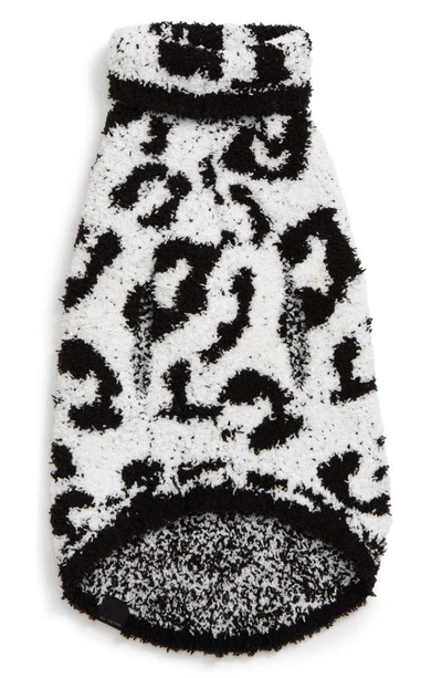 Shop Barefoot Dreamsr Cozychic™ Leopard Dog Sweater In White/ Black