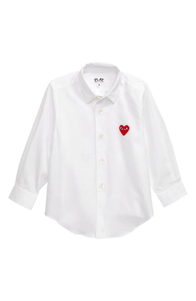Shop Comme Des Garçons Heart Applique Dress Shirt In White