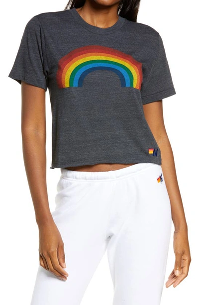 Shop Aviator Nation Big Rainbow Boyfriend Tee In Vintage Whitednu