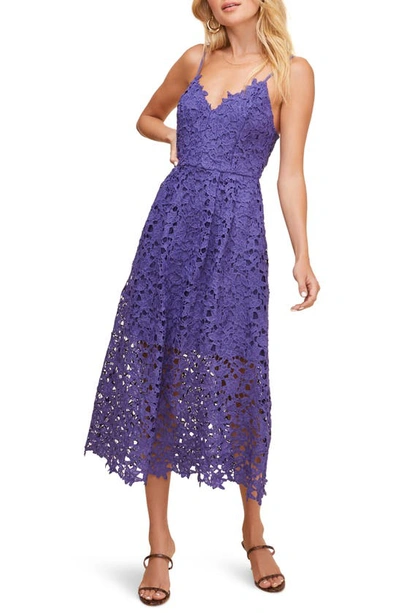 Shop Astr Lace Midi Dress In Purple Iris