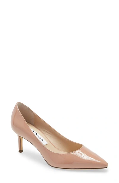 Shop Nina 60 Pointed Toe Pump In Rose Nude Faux Leather