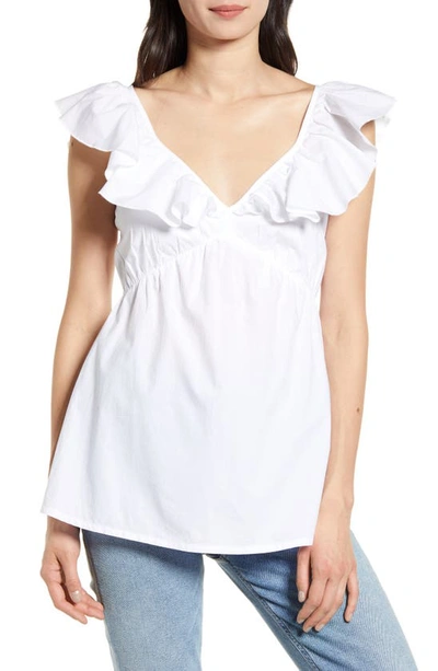 Shop French Connection Azana Poplin Shirt In Linen White