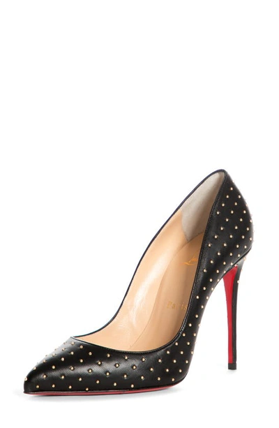 Shop Christian Louboutin Pigalle Follies Plume Pointed Toe Pump In Black/ Gold