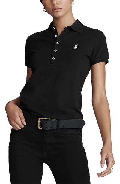 Shop Polo Ralph Lauren Julie Slim Fit Polo In Polo Black/ White Pp