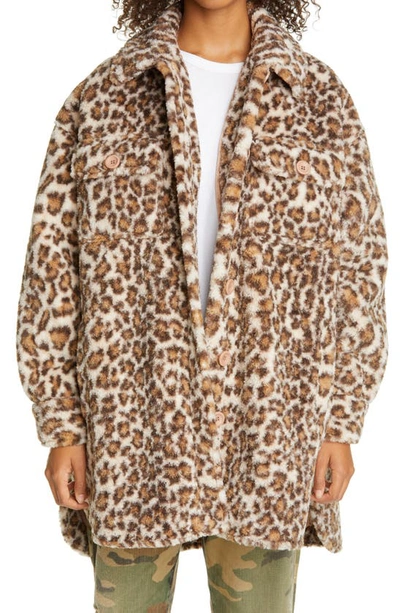 Shop Stand Studio Sabi Leopard Print Teddy Faux Fur Jacket In Classic Leo