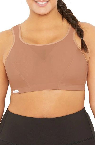 Shop Glamorise The Cami Medium Support Wireless Sports Bra In Brown