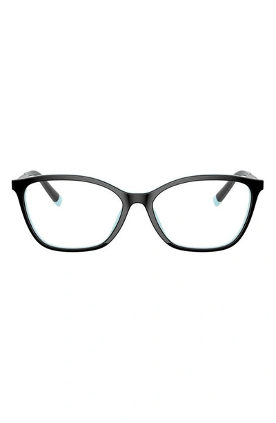 Shop Tiffany & Co 53mm Butterfly Optical Glasses In Solid Black
