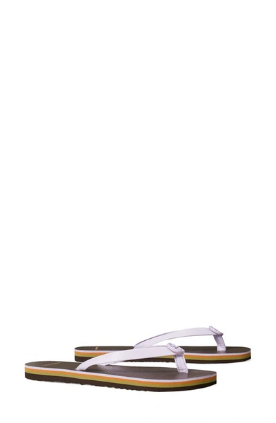 Shop Tory Burch Minnie Flip Flop In Lilac Frost / Coconut