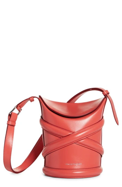 Shop Alexander Mcqueen Small The Curve Leather Shoulder Bag In Bright Pink