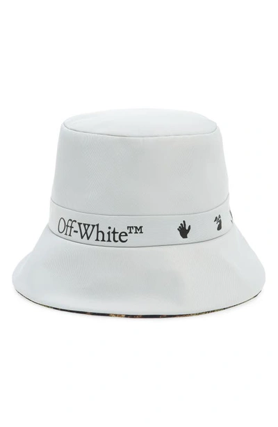 Shop Off-white Logo Rain Bucket Hat In Light Grey Black