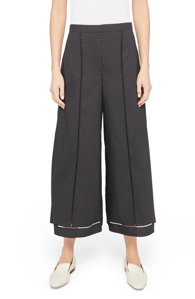 Shop Theory Eyelet Ladder Detail Culottes In Black