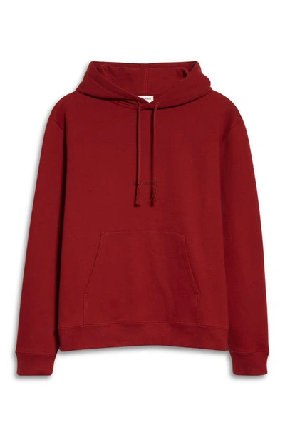 Shop Saint Laurent Logo Cotton Hoodie In Red