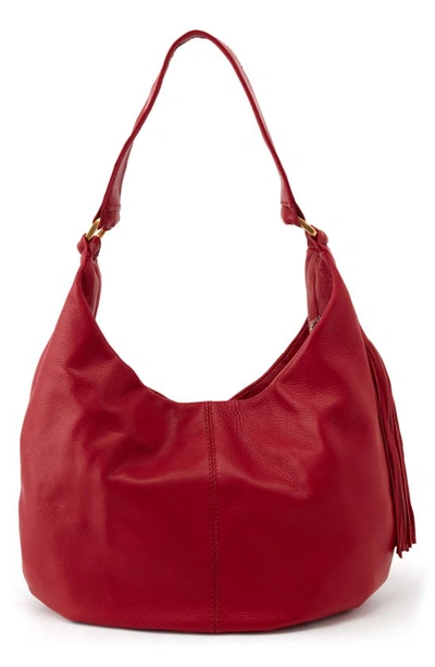Shop Hobo Gardner Leather Shoulder Bag In Scarlet