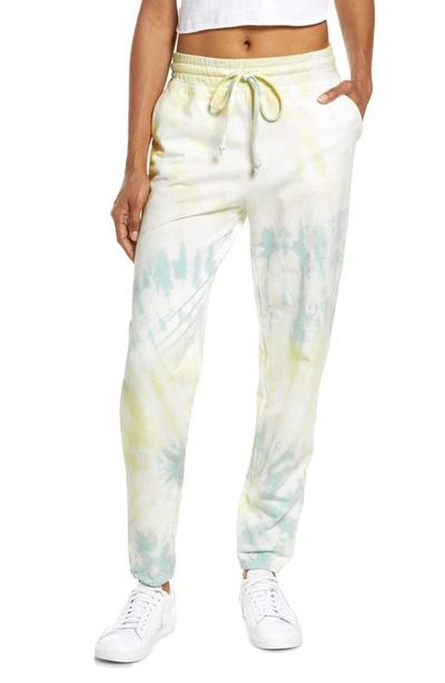 Shop Beyond Yoga Weekend Sweatpants In Mermaid Green Lime Tie Dye