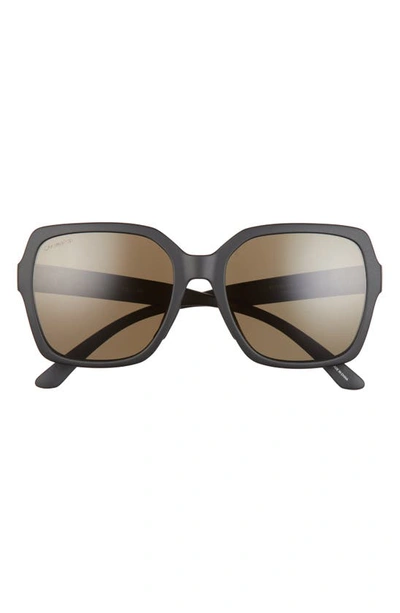 Shop Smith Flare 57mm Polarized Sunglasses In Matte Black/ Gray Green