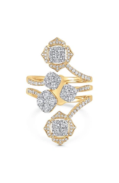 Shop Sara Weinstock Leela Diamond Cluster Ring In Yellow Gold