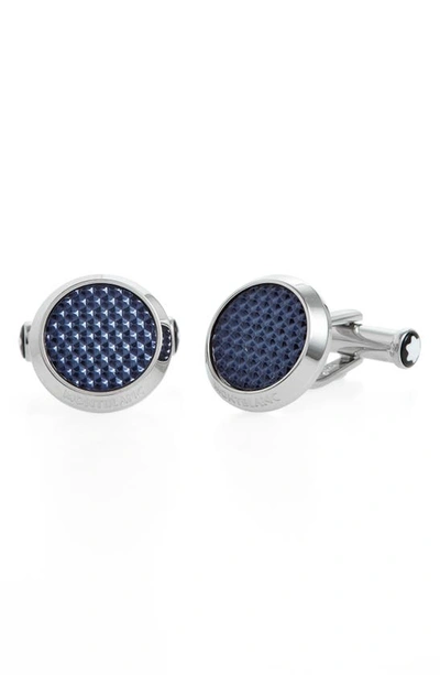 Shop Montblanc Lacquer Inlay Cuff Links In Blue